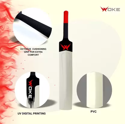 woke Stalwart Heavy Duty Plastic Cricket Bat,Full Size(34”) -NATURAL PVC/Plastic Cricket Bat  (850 g)