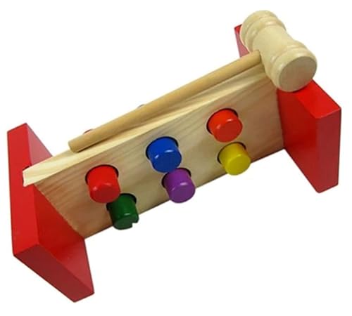Smartcraft Wooden Hammer and Peg Toy, Pounding Bench Wooden Toy with Mallet for Toddlers Kids | Montessori Toys for Early Education for Kids/Toddlers (Multicolor)