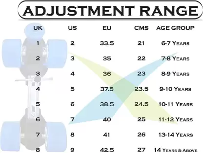 Jaspo Tenacity Adjustable Senior Roller Skates Suitable for Age Group 6-14 yrs old Quad Roller Skates - Size 6 UK  (Red)