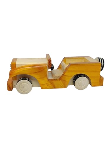 Smartcraft Wooden Jeep Showpiece for Kids Toy Home Decoration Functional Gift Handcarved Wooden Jeep Toy Perfect Home Decor Showpiece