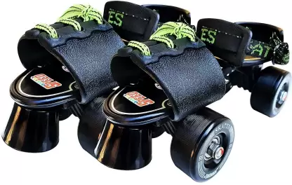 Jaspo Tenacity Adjustable Senior Roller Skates Suitable for Age Group 6-14 yrs old Quad Roller Skates - Size 6 UK (Red)