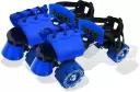 Jaspo Racer Adjustable Rubber Wheel Skates for Senior (6-14 years) Quad Roller Skates - Size 1-8 UK (Blue)