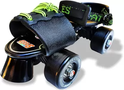 Jaspo Tenacity Adjustable Senior Roller Skates Suitable for Age Group 6-14 yrs old Quad Roller Skates - Size 6 UK (Red)