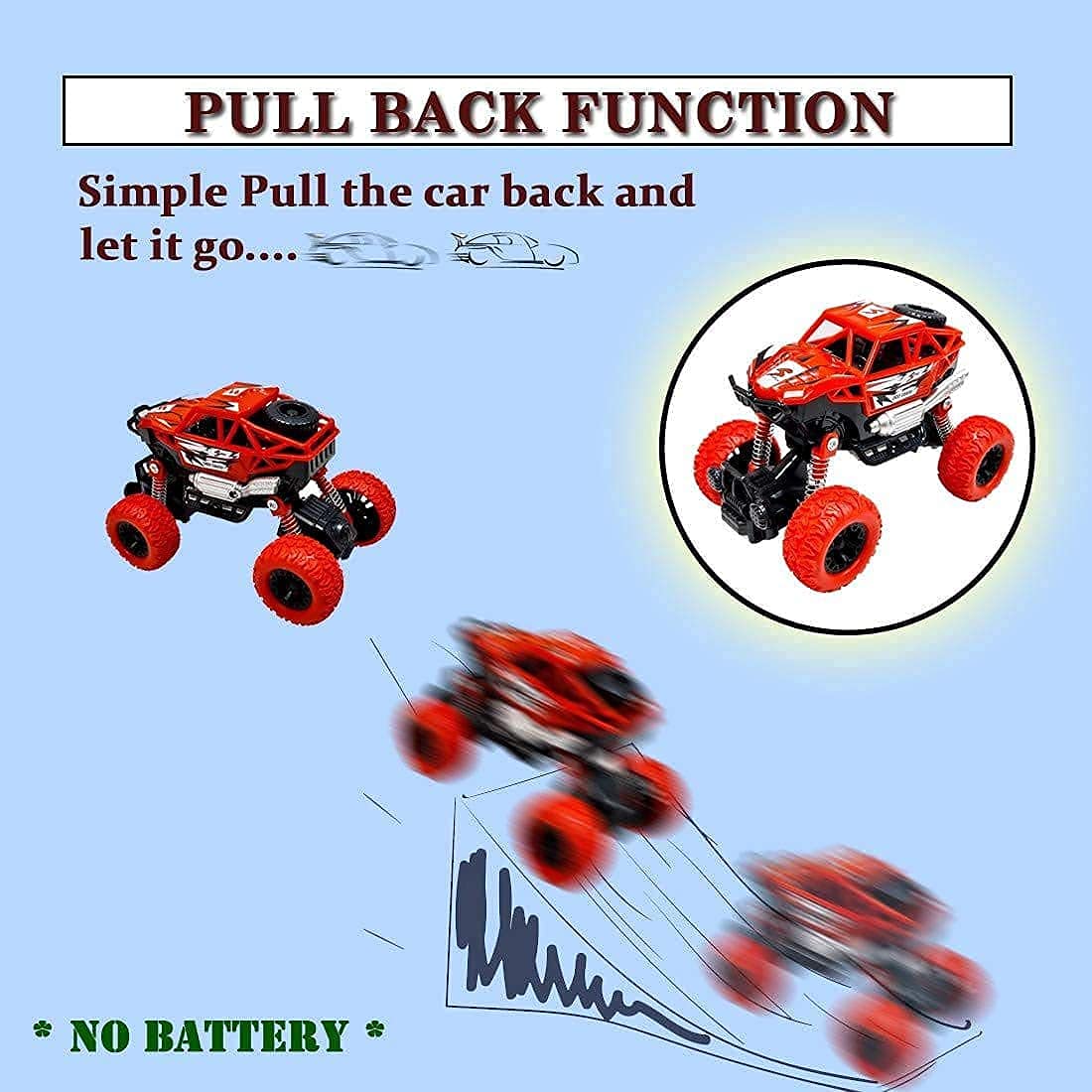 Smartcraft Pull Back Mini Rock Car Crawler Monster Racing Car Toy Independent Shock Absorption Toy Car for Kids