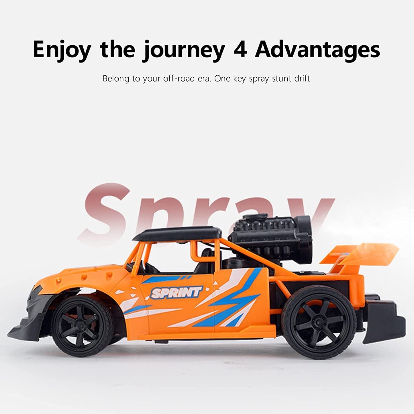 Smartcraft Spray Remote Control Car for Kids High Speed Race Drift RC Cars RC Monster Truck Off-Road Car Toy with Cool LED (Multicolor)