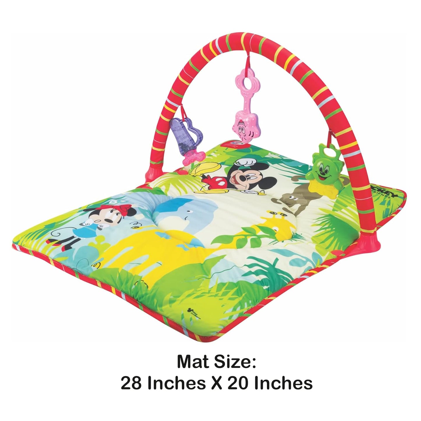 Smartcraft Baby Play Gym Mickey Mouse with Waterproof Soft Cozy matt & Cute Hanging Toys for Infants (Multicolour)