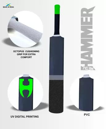 Jaspo Hammer Heavy Duty Plastic Cricket Bat,Full Size (34” X 4.5”inches) Premium PVC/Plastic Cricket Bat  (850-880 g)