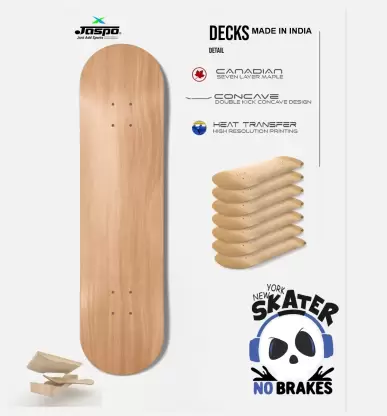 Jaspo NO Brake Canadian Maple 7-Layer Skateboard Complete Fully Assembled 31 inch x 8 inch Skateboard (Multicolor, Pack of 1)
