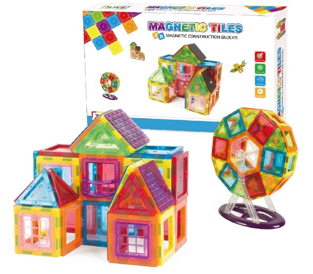 Toy Blocks, Magnetic Blocks, 71 Pieces Large Magnetic Tiles & 3d Building Blocks/ Stem Learning Toys For Boys & Girls