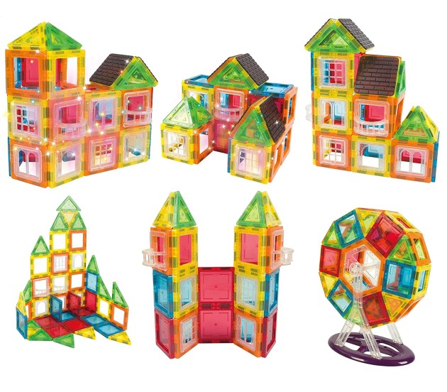 Toy Blocks, Magnetic Blocks, 71 Pieces Large Magnetic Tiles & 3d Building Blocks/ Stem Learning Toys For Boys & Girls