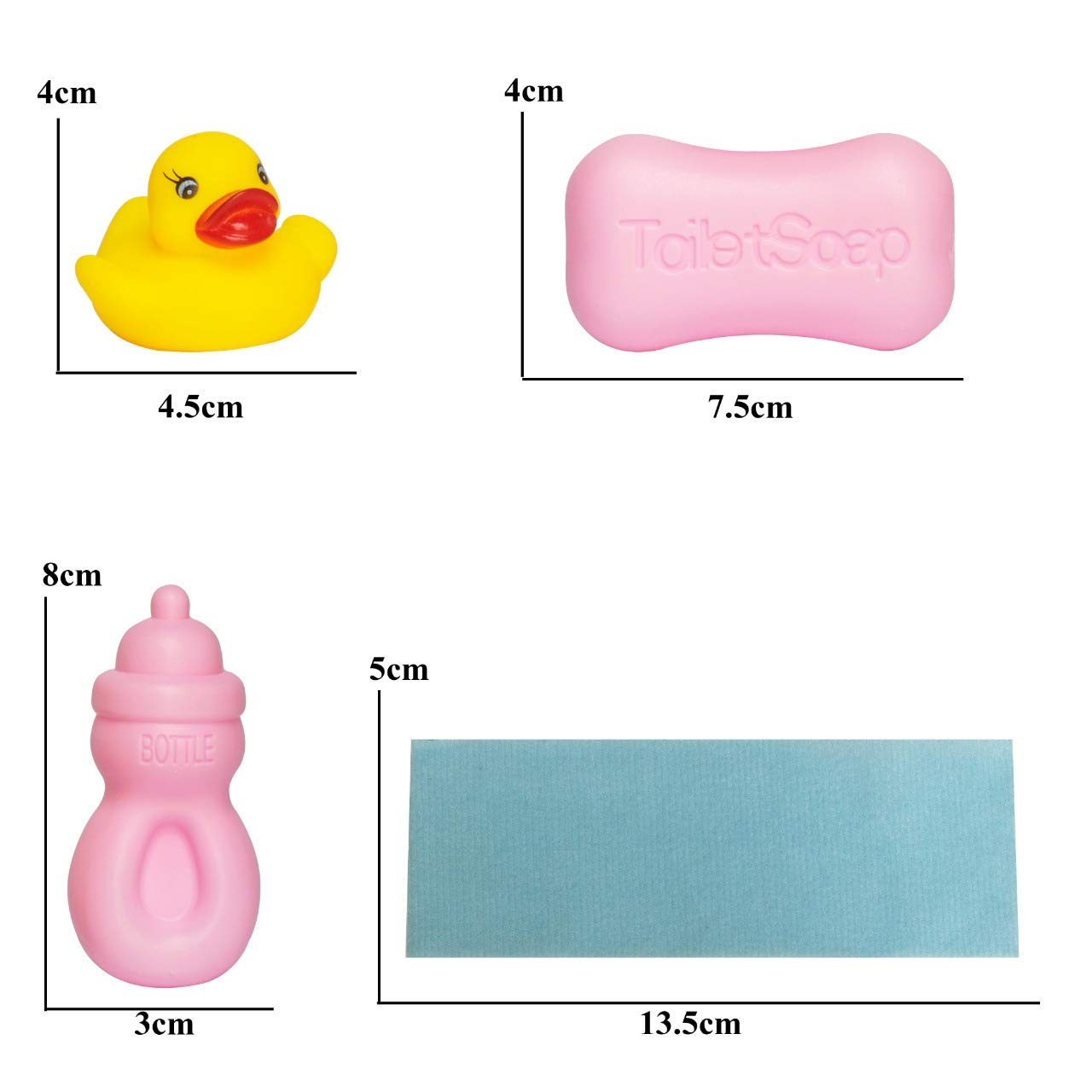Baby Doll Bath time Set, Real Bathtub with Detachable Shower Spray and Accessories for Kids Pretend Play