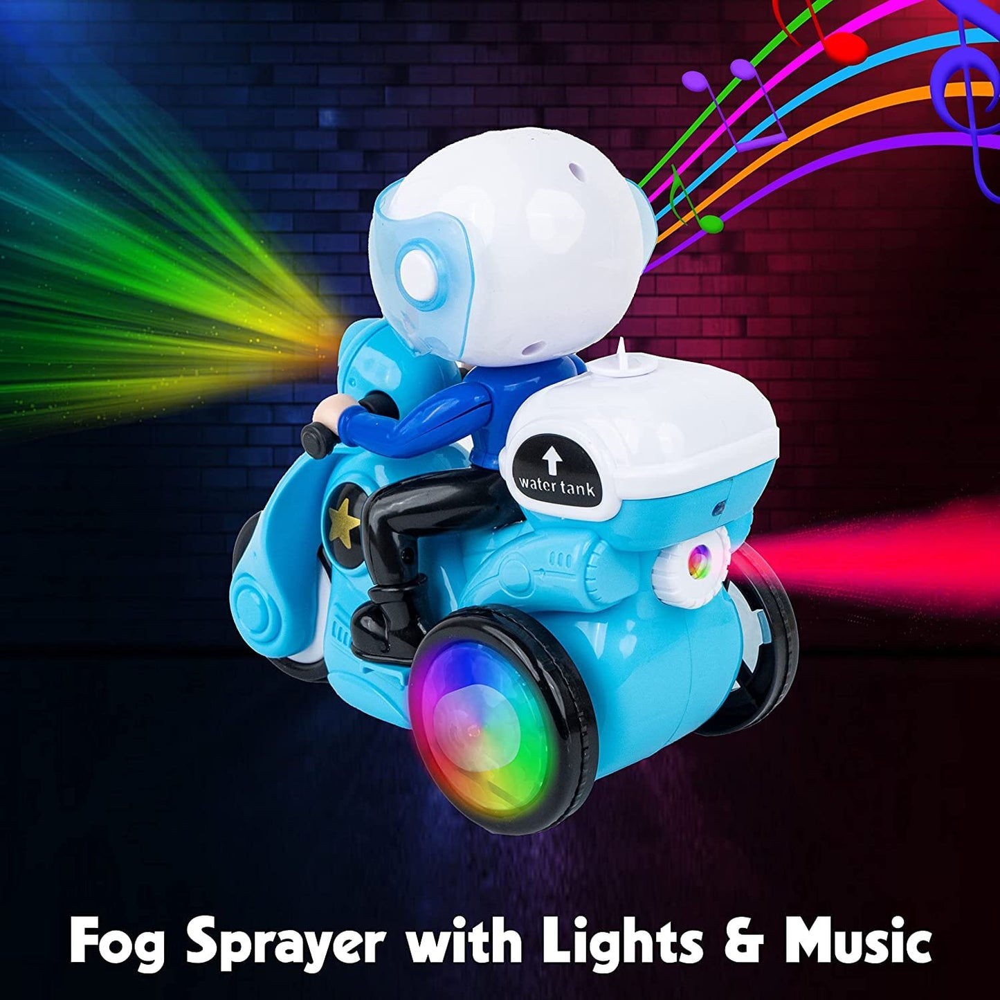 Bike Tricycle Toy Bump Go Scooter Toy, 4d Flashing Effects Music Motorcycle With Lights, 360 Rotation Movement