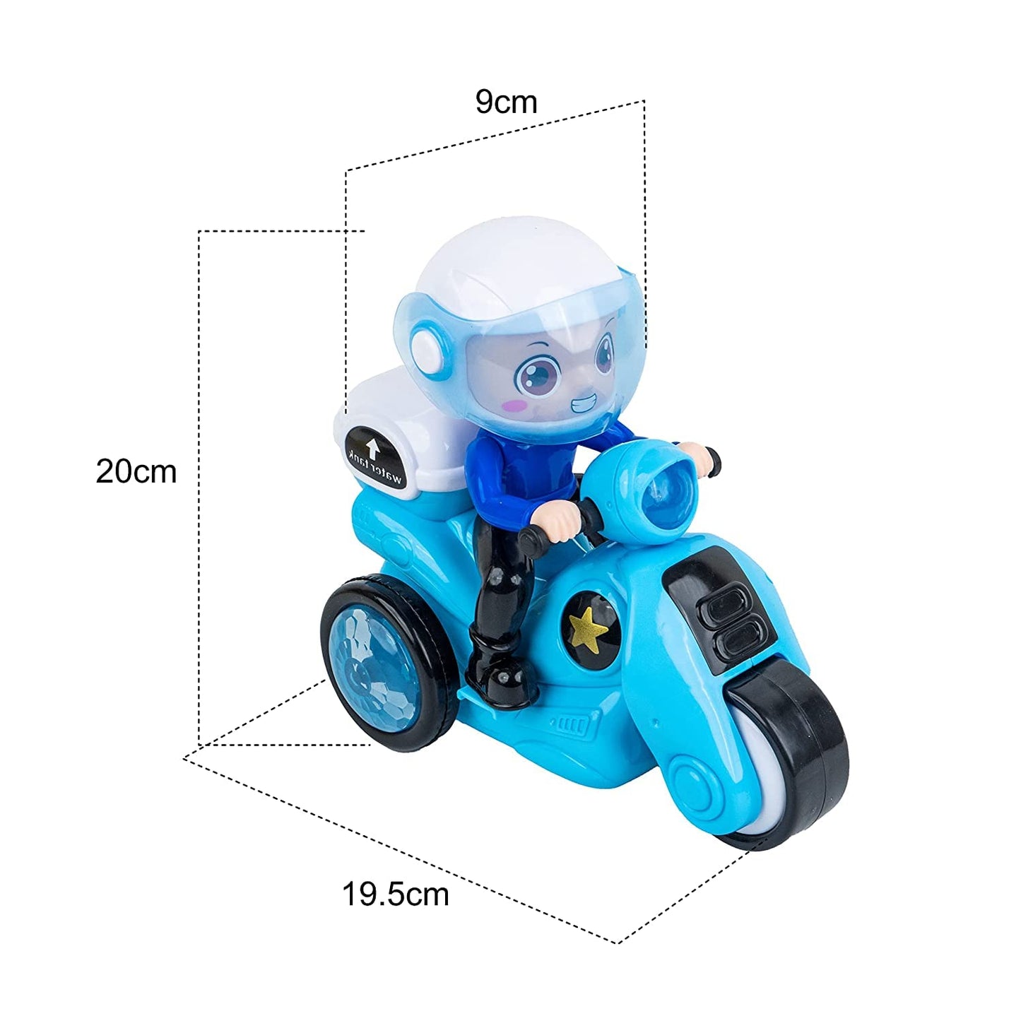 Bike Tricycle Toy Bump Go Scooter Toy, 4d Flashing Effects Music Motorcycle With Lights, 360 Rotation Movement