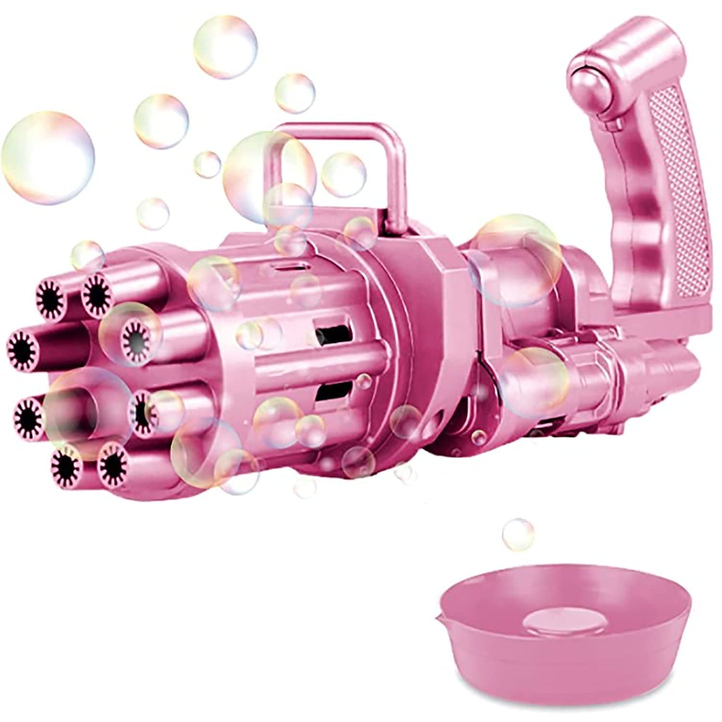 Bubble Machine Gun, Gatling Bubble Machine, Automatic Bubble Gun, 8-holes Electric Bubble Maker With 1 Solution, Pack Of 1