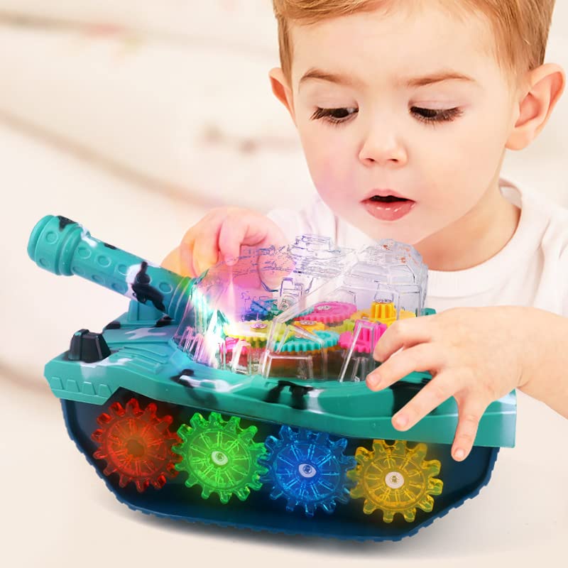 Gear Tanks Toy, Nerf Tank, For Kids With Music 3d Lights And Sound, Bump N Go Action, Concept Gear Tanks Toy Plastic