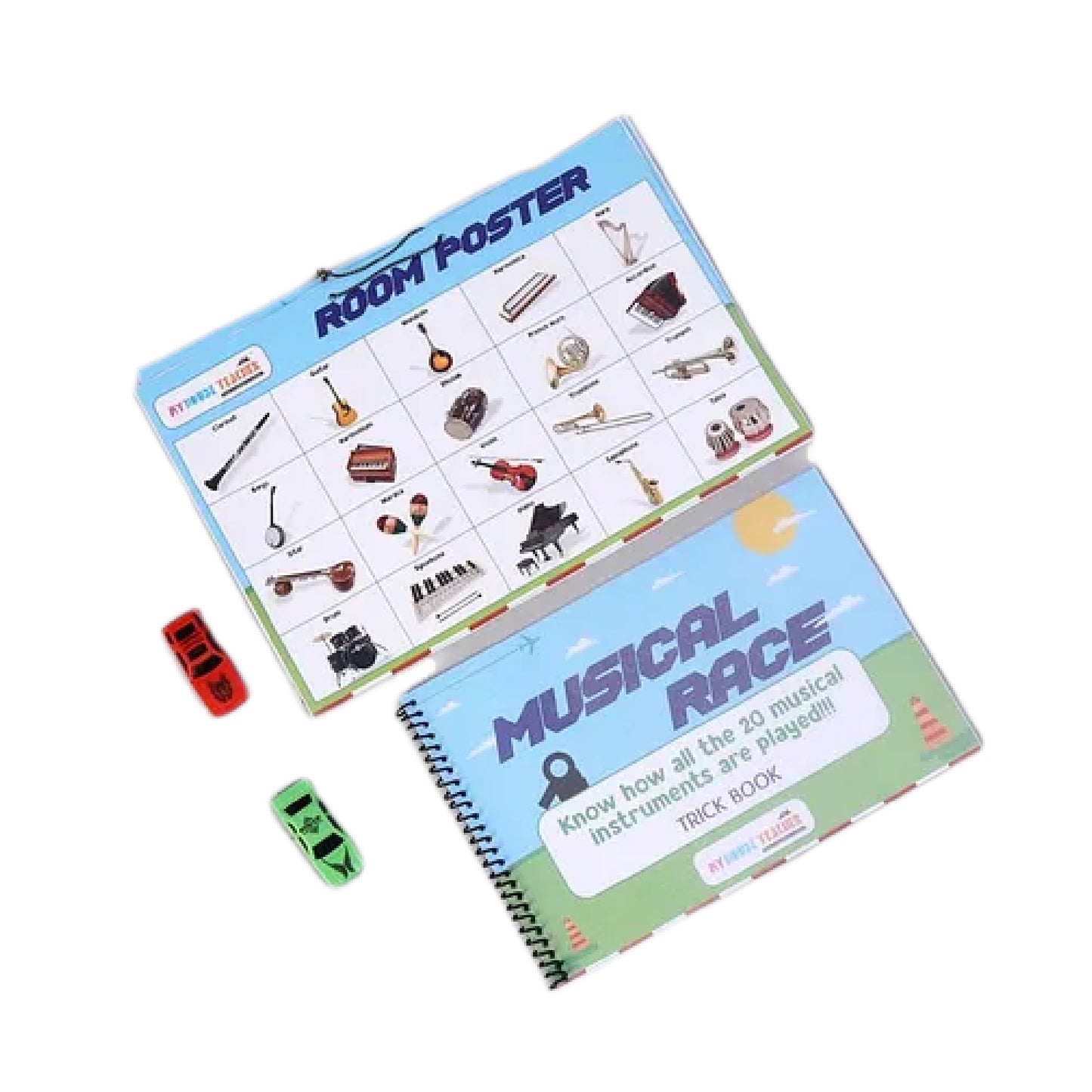 Music Instrument Book, Guitar, Flute, Piano Keyboard Board Game