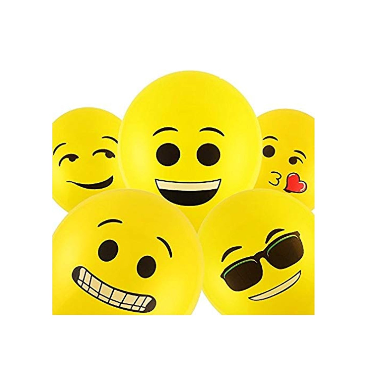 Decorative Balloons For Party, Metallic Balloons, Part Balloons, Emoji Balloons Latex Yellow Emoji Birthday Balloons (pack Of 25)