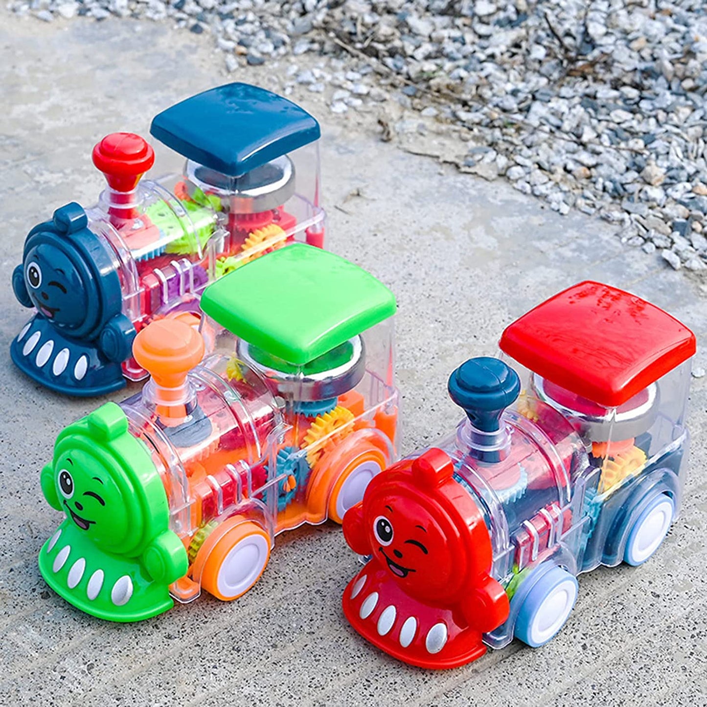 Toy Train-gear Train Toy Vivid Color Transparent Mechanical Gear Train Toy