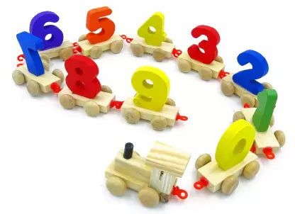Train Toy Set, Wooden, Number Train Toy Set Wooden, Fun Learning Building Blocks, Early Educational Kids 3+