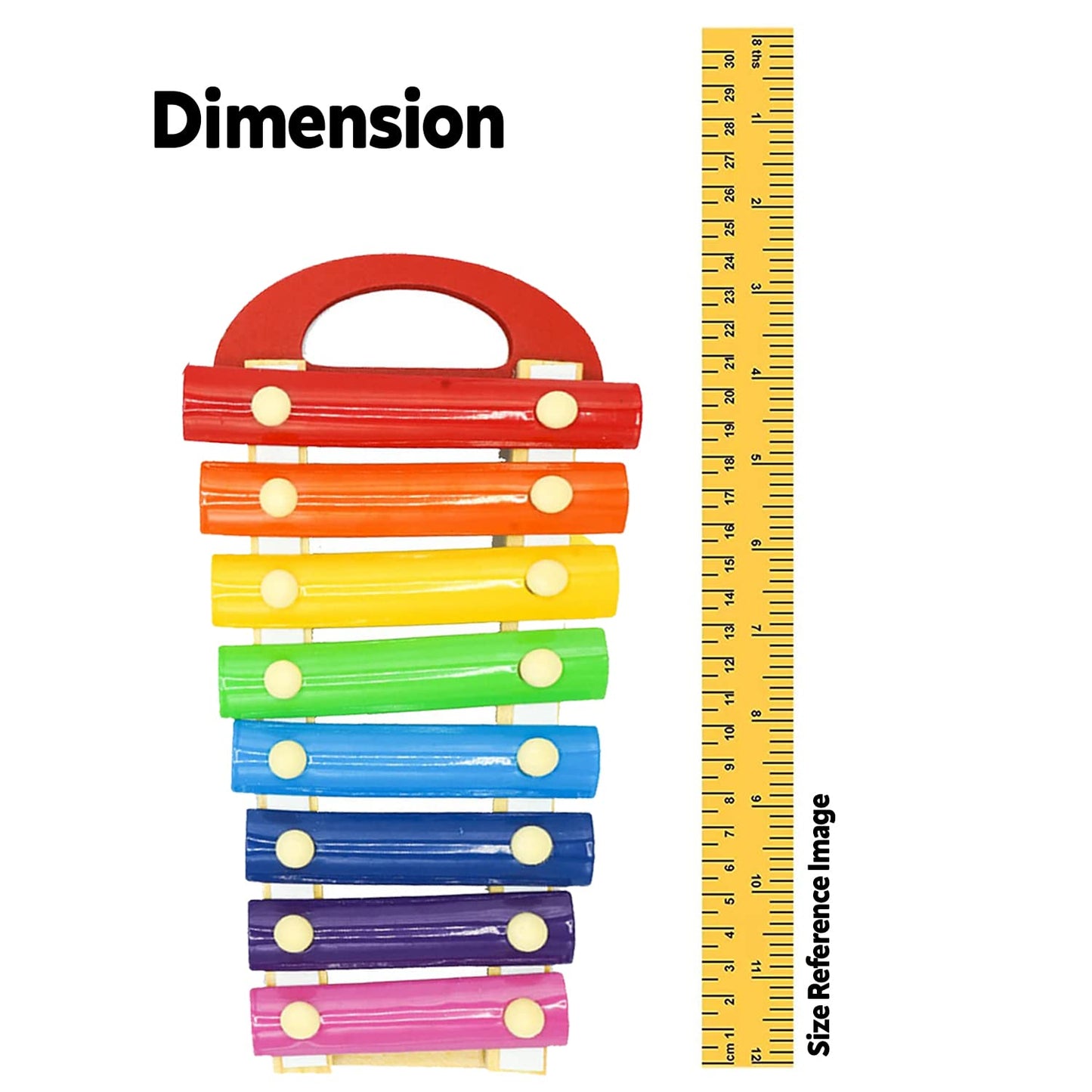 Wooden Xylophone Musical Toy for Children with 8 Note - Pack of 1 (Multi Color)
