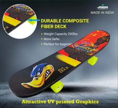 Jaspo Black Duck Fibre (26" X 6.5") Fully Assembled Skateboard (Suitable for All Age Group) - ANGREY GOOSE 26.5 inch x 6.5 inch Skateboard  (Multicolor, Pack of 1)