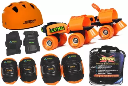 Jaspo Speed Lovers Pro Senior Skates Combo (Skates+Helmet+Knee+Elbow+Wrist+Bag)Suitable For Age 6 To 14 Years Skating Kit