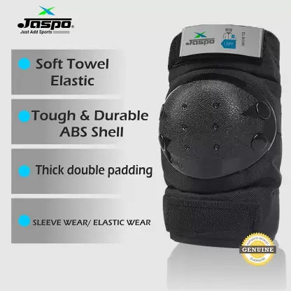 Jaspo Plastron Saver 3 Professional Protective Set for Kids/Teens (Medium-upto-15 yrs) Skating Guard Combo (Black)