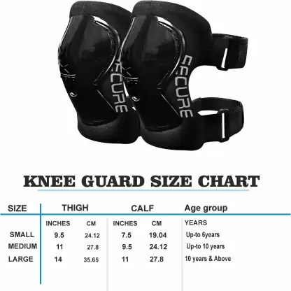 Jaspo Secure Hybrid Knee & Elbow Guards Combo for Skating, Cycling for All Age Groups - Medium Size Skating Kit