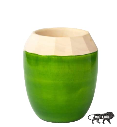 Wooden Pen Stand, Desk Pen Holder, Pen Stand For Office, Coconut Pen Stand, Coconut Shape Wooden Hand Painted Pen