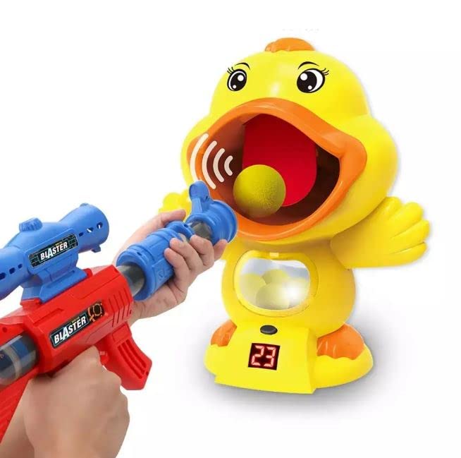 Hungry Duck Feeding Game Toy Guns, Shooting Games with Soft Foam Balls