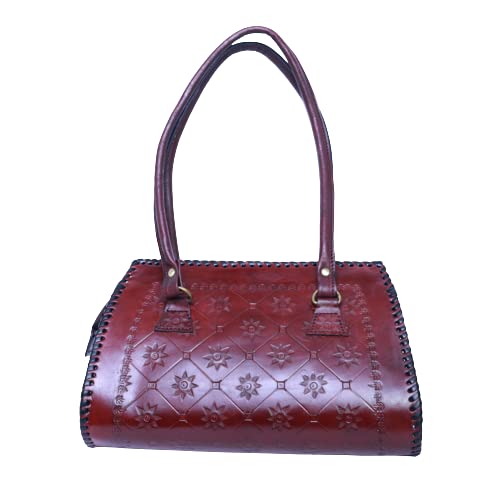 Leather Backpack, Leather Tote Bag Hand Made | Artistry Bag | Made In India(wine Color)