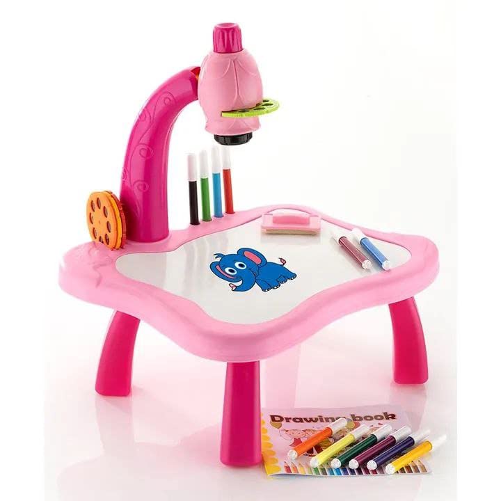 Study Table For Kids, 3 In 1 Kids Painting Drawing Activity Kit Table (blue) Projector Table
