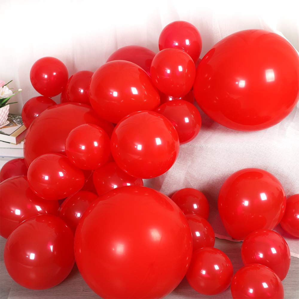 Decorative Balloons For Party, Metallic Balloons, Part Balloons - Pack Of 100 (Red)