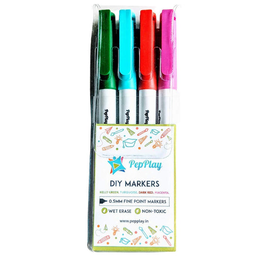 Art Pens, Marker Pen, Paint Pens, Quick Dry for Glass Painting, Craftwork (Basic Set of 4, Green, Turquoise, Dark Red Magenta)