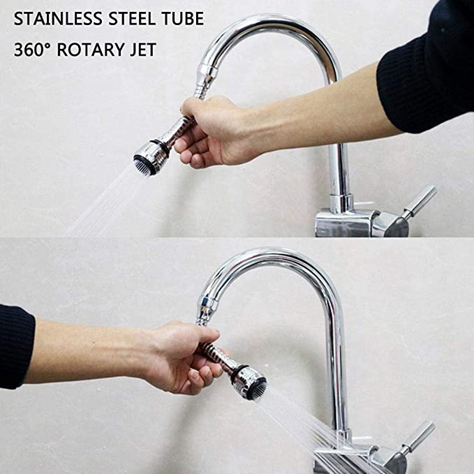 Turbo Flex 360 Degree Rotating Water-saving Flexible Water Faucet Sprayer (6 Inch)