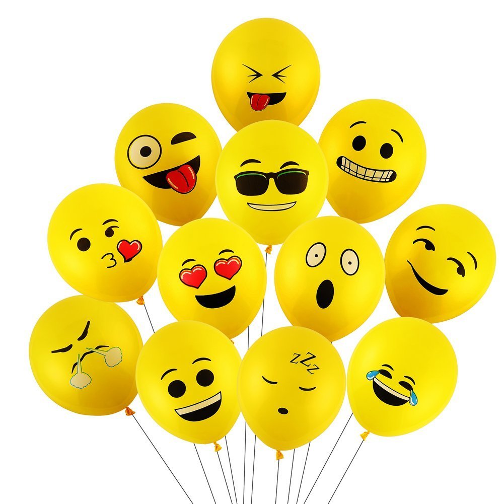 Poop Emoji Balloon, Balloon Decorations Emoji Balloons Latex Yellow Emoji Birthday Balloons (pack Of 100)