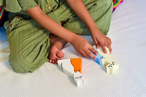 Wooden Animal Puzzle, Cat puzzle, Learning be a Fun Activity for Your Kids