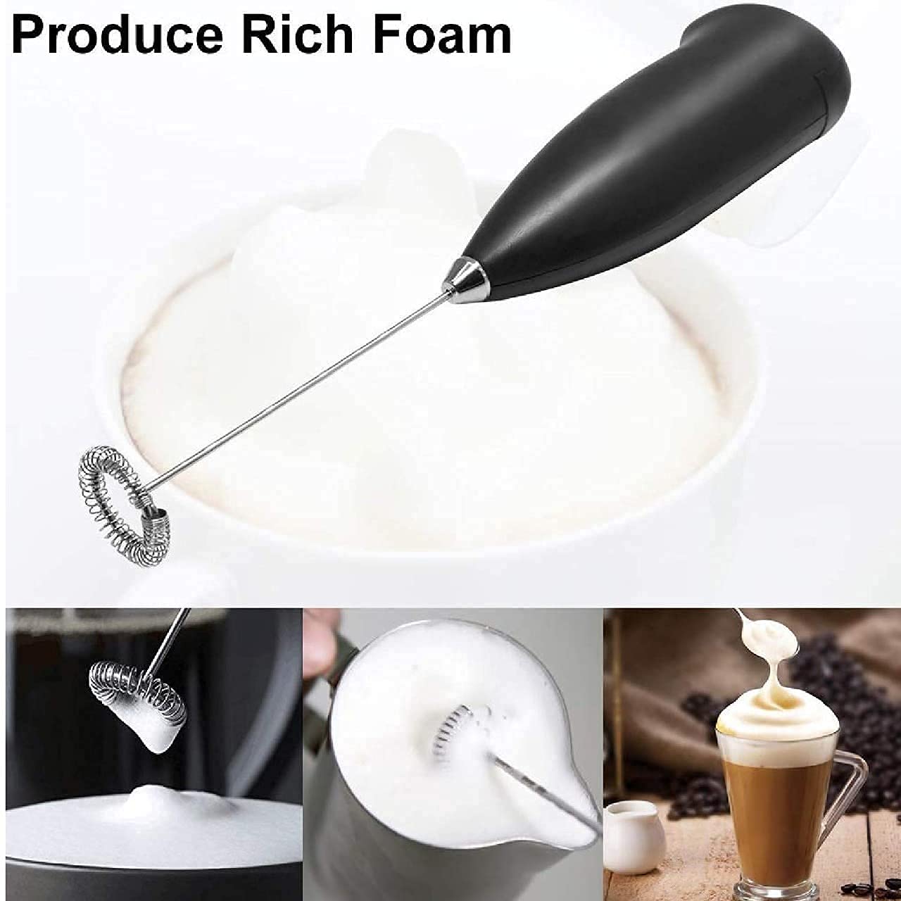 Electric Battery Operated Coffee Bitter Stainless Steel Mini Classic Sleek Design Hand Blender Mixer, Egg Beater, Coffee,