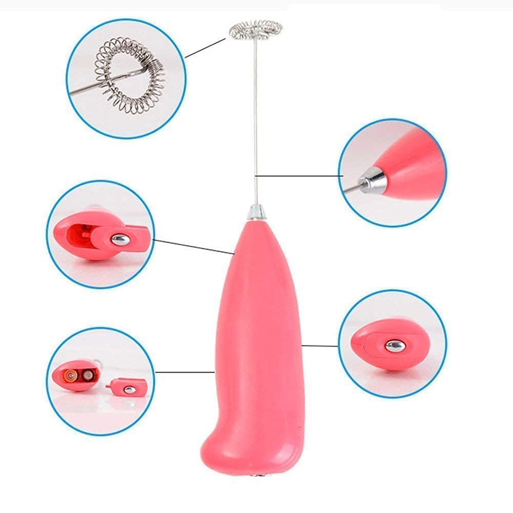 Electric Battery Operated Coffee Bitter Stainless Steel Mini Classic Sleek Design Hand Blender Mixer, Egg Beater, Coffee,