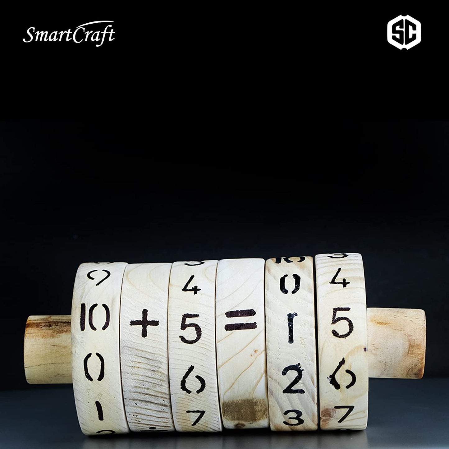 Wooden Math's Calculator Spinner, Calculator for kids, Fun Wooden Toy, Improve Math Skills