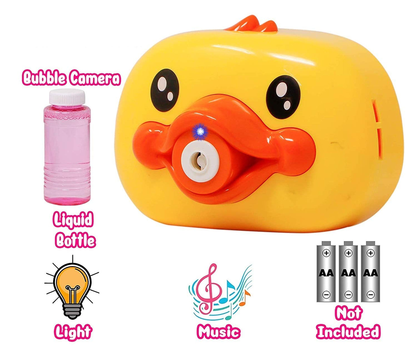 Bubble Machine Toy For Kids, Duck Bubble Camera Series, Bubble Maker Machine Camera Shape With Music And Light