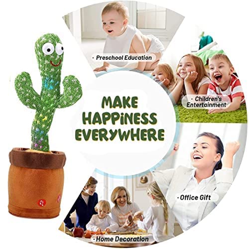 Talking Cactus Toy, Dancing Cactus Toy, Dancing Toy For Kids, Wriggle Singing Recording Toy