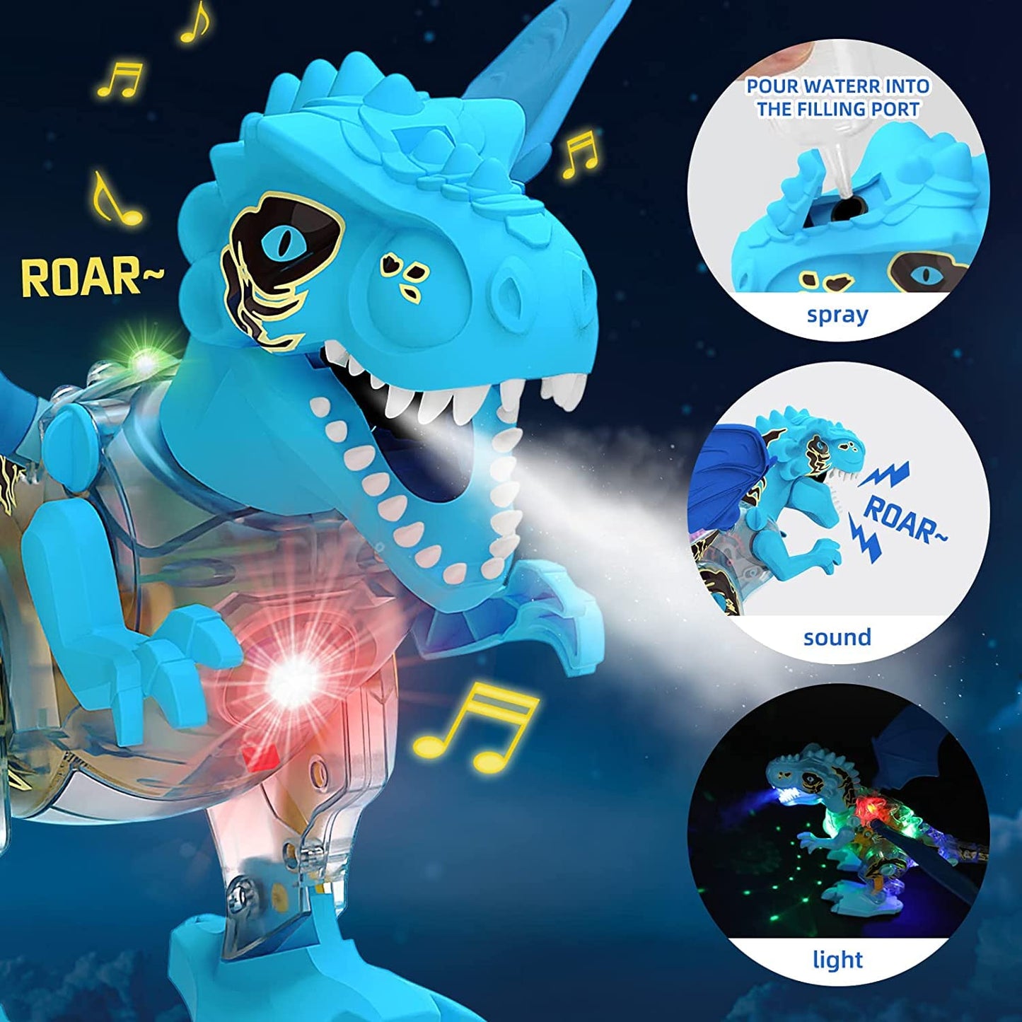 Dinosaur Toys For Kids, Jurassic World Toys, Electronic Walking Dinosaur With Spray And Lighting, Dinosaur Figures