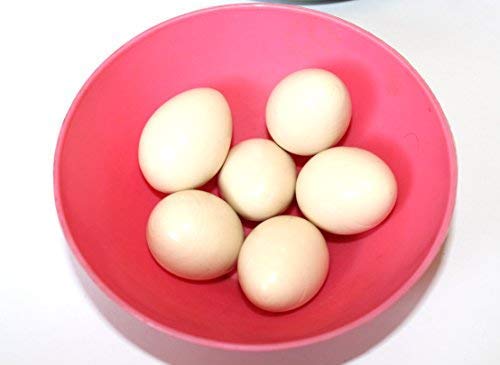 Wooden Eggs, 6 Pcs, Wooden Egg Toy For Kids, Fake Eggs For Kids - Made In India