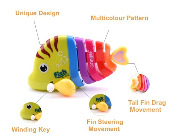 Floppy Fish Cat Toy, Mini Colorful Fish Toy, Key Operated Toy For Kids (pack Of 1 Fish Toy)