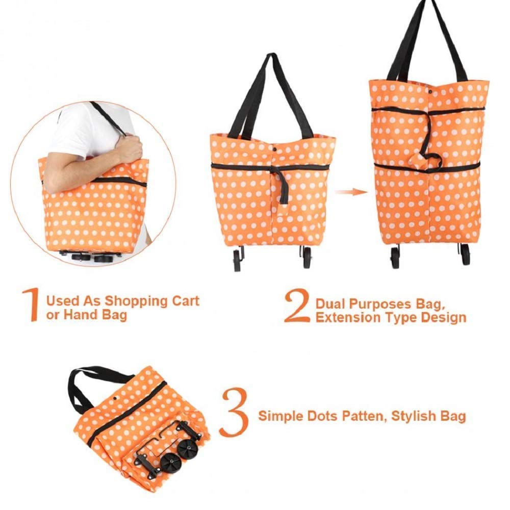 Folding Trolley Bag For Vegetables, Grocery, Travel Waterproof Trolley Bag