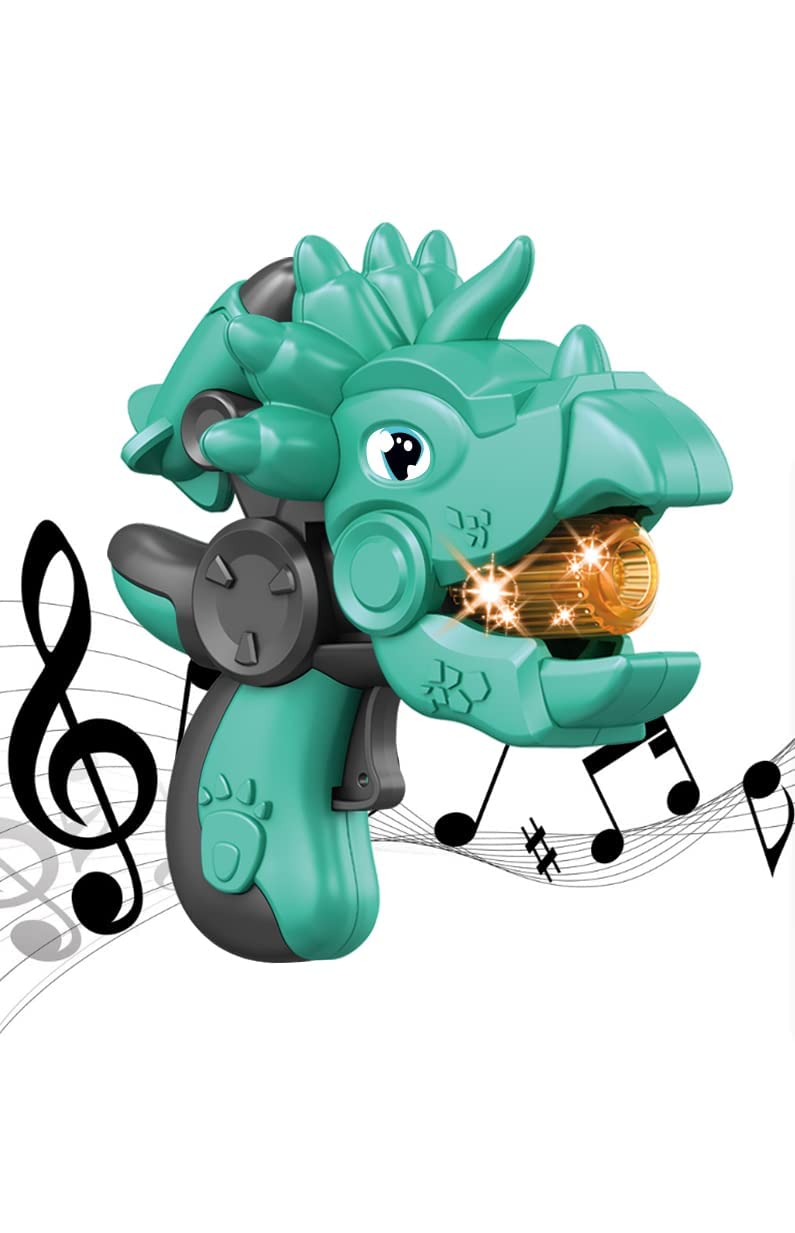 Children Cartoon Dinosaur Gun Eight-Tone Projector Light Sound Effect Toy, Random Color(Pack of 1)