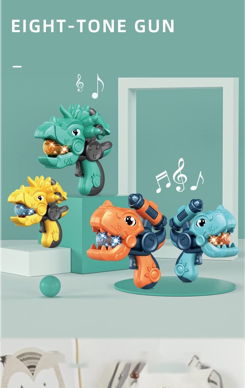 Children Cartoon Dinosaur Gun Eight-Tone Projector Light Sound Effect Toy, Random Color(Pack of 1)