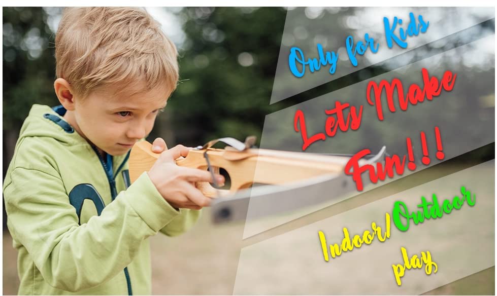 Handmade Wooden Gun And Bow Toy Set - Outdoor & Indoor Play