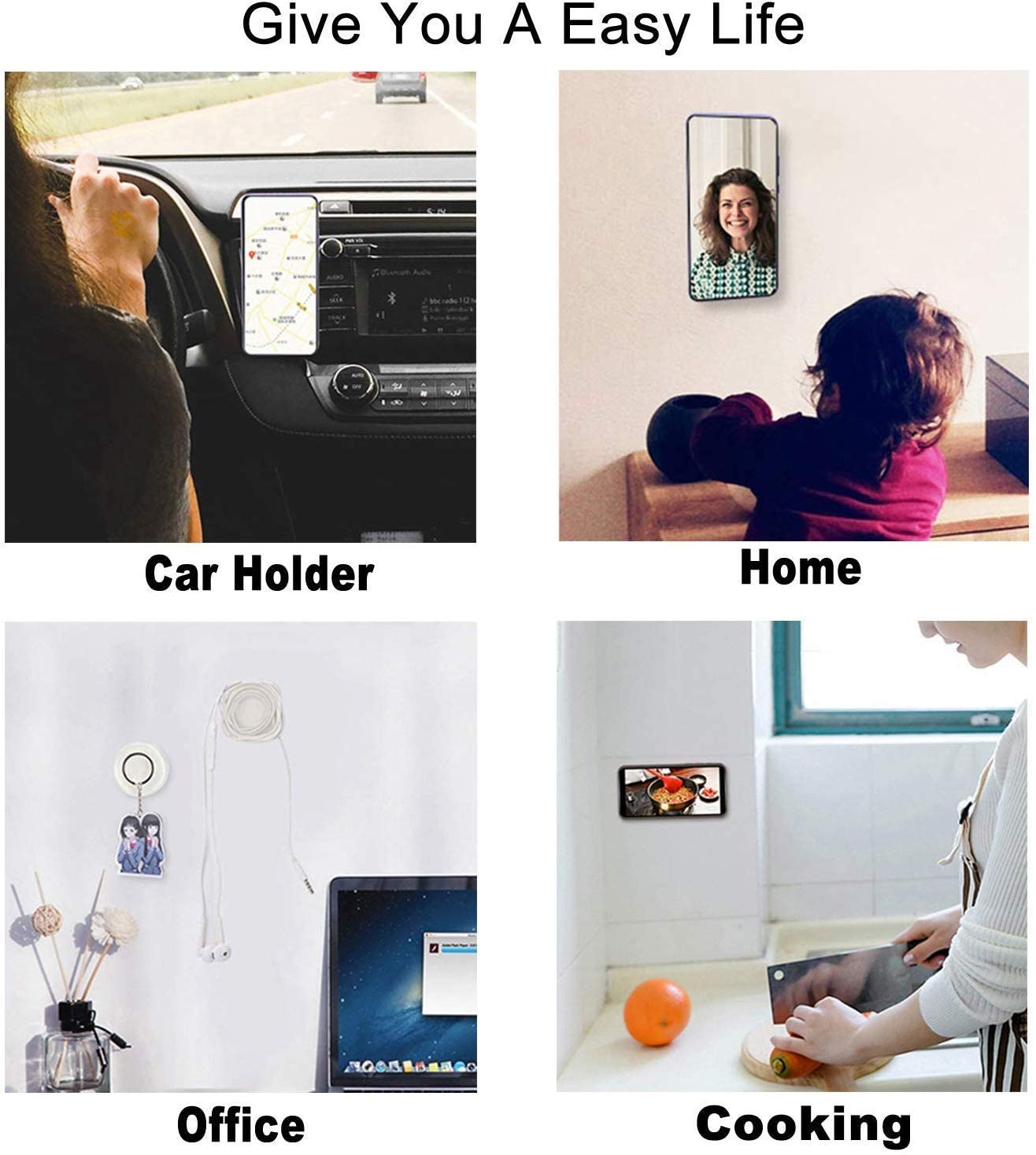Sticky Phone Holder For Car ,Trace Less Magic Stickers, Washable Multi-functional & Other Application